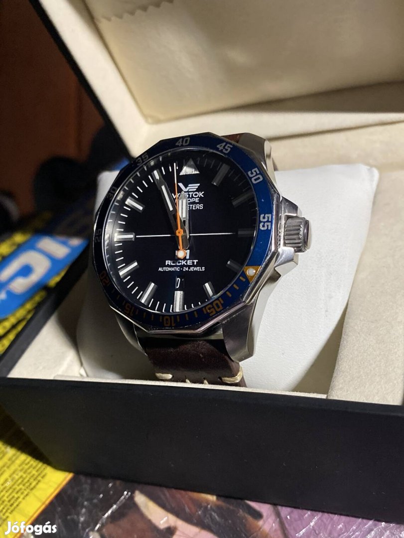 Bőr Szíjas Vostok Rocket N 1 24 Jewel Automata Óra jó 