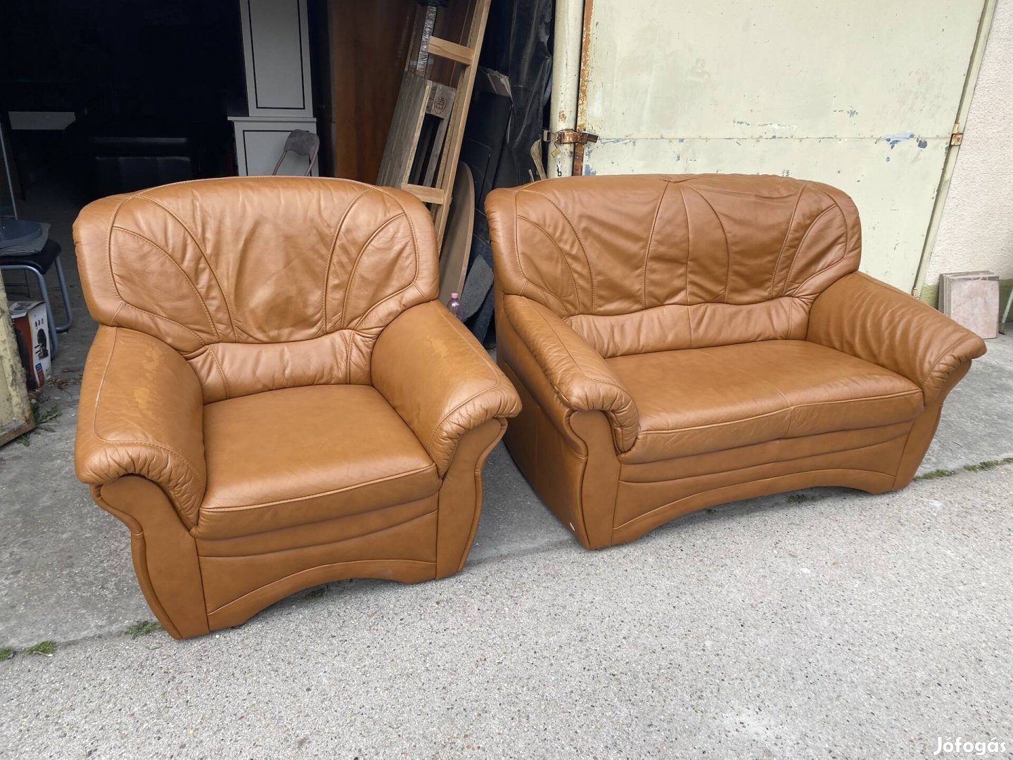 Bőr Ülőgarnitúra , kanapé , fotel