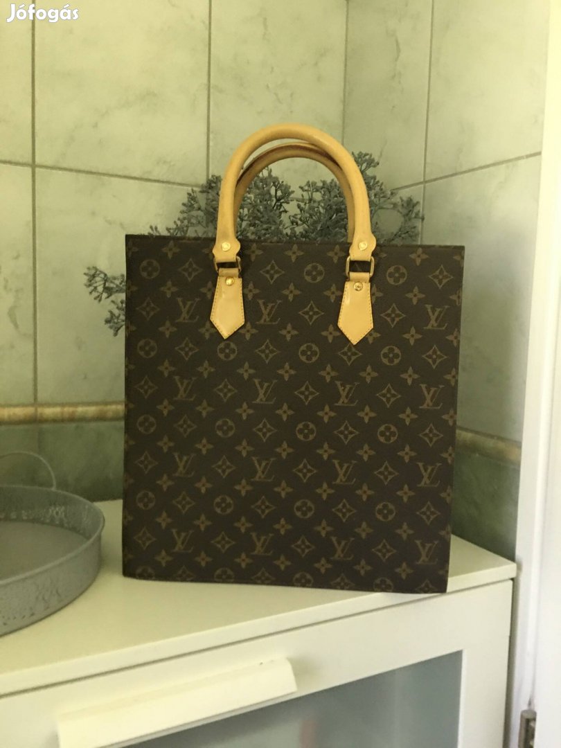 Bőr / műbőr beige / barna Louis Vuitton stilusú shopper táska újszerű