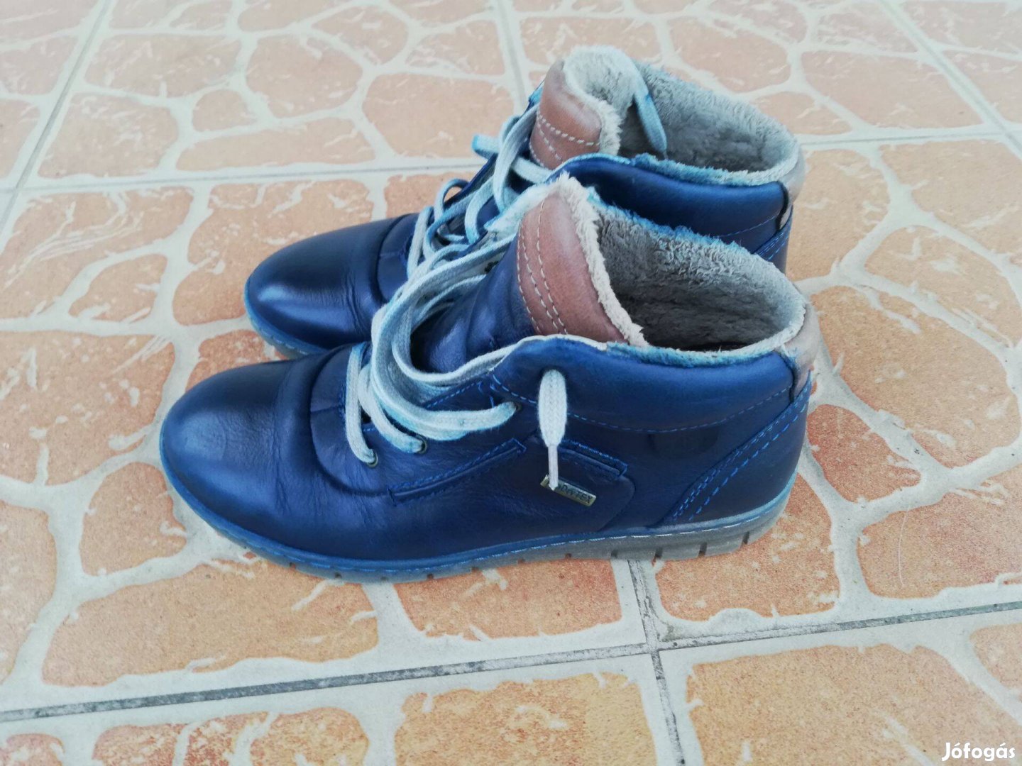 Bőr cipő kék