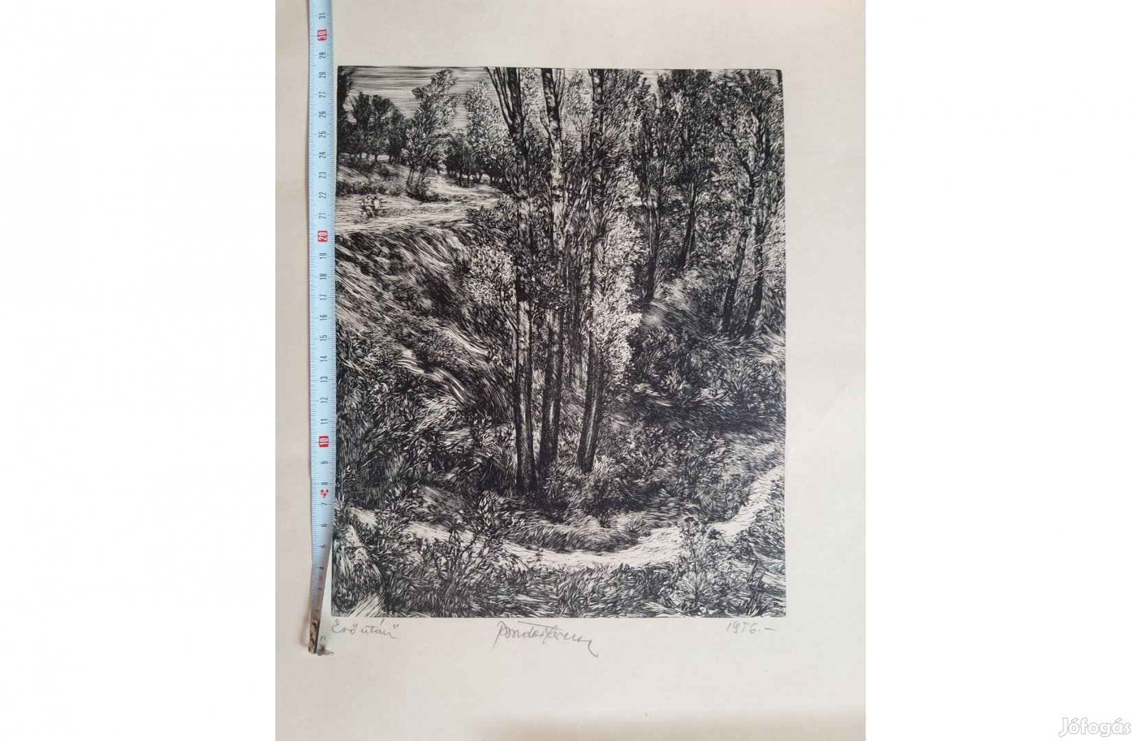 Bordás Ferenc rézkarc Eső után