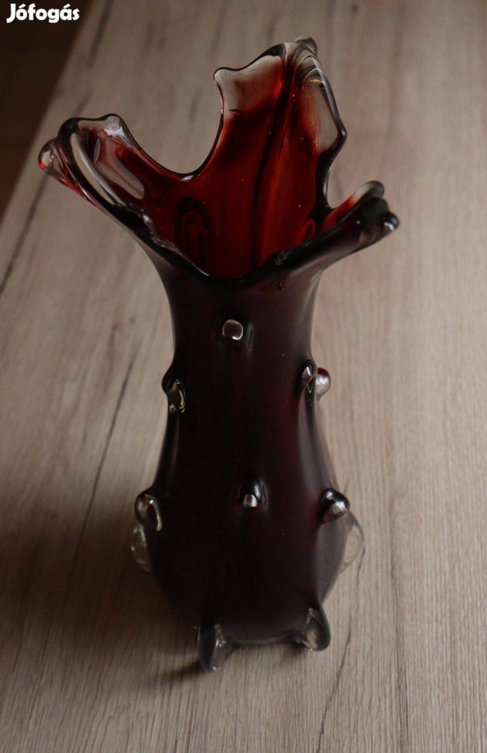 Bordó Muránói Üvegváza