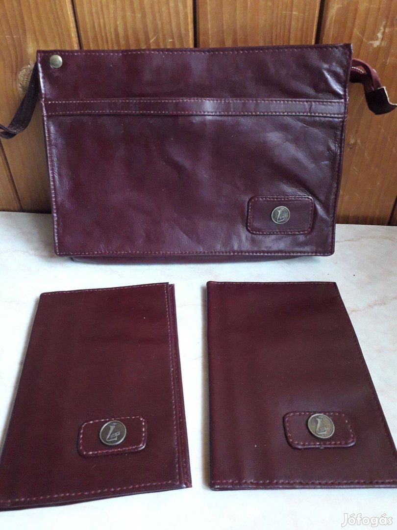 Bordó Nike táska szett, puha bőr