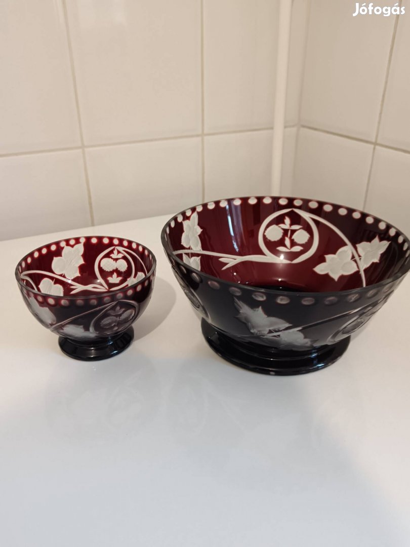 Bordó, gyönyörű, új, 7 darabos kompótos készlet eladó 