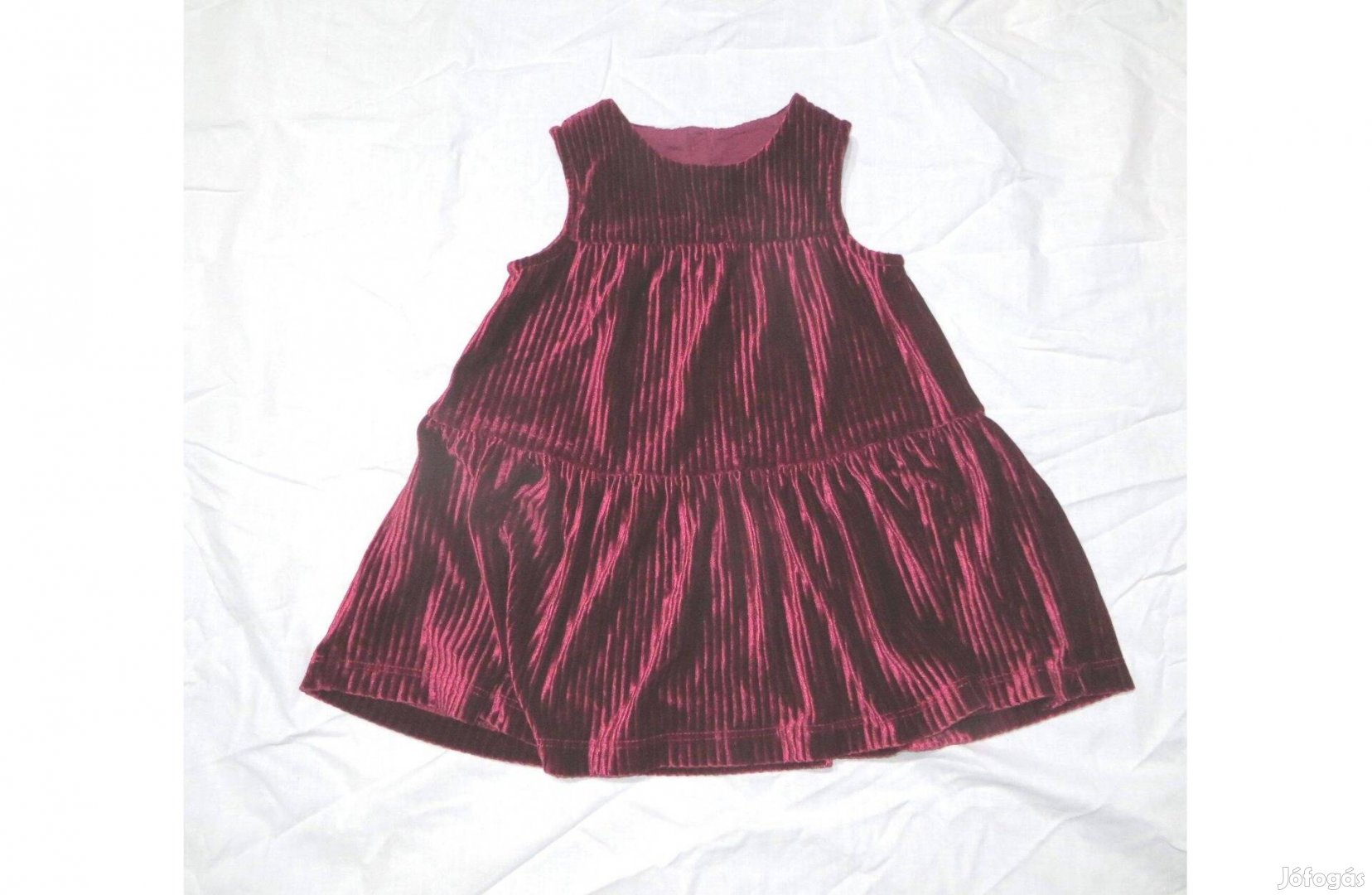 Bordó bársony ruha 9 - 12 hó 74 - 80 cm Tu h: 44 cm mb 55-66 cm