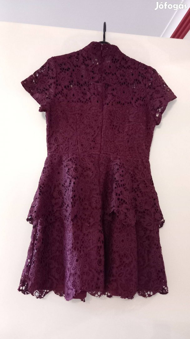 Bordo elegans fodros Missguided csipkeruha, 40, Uj