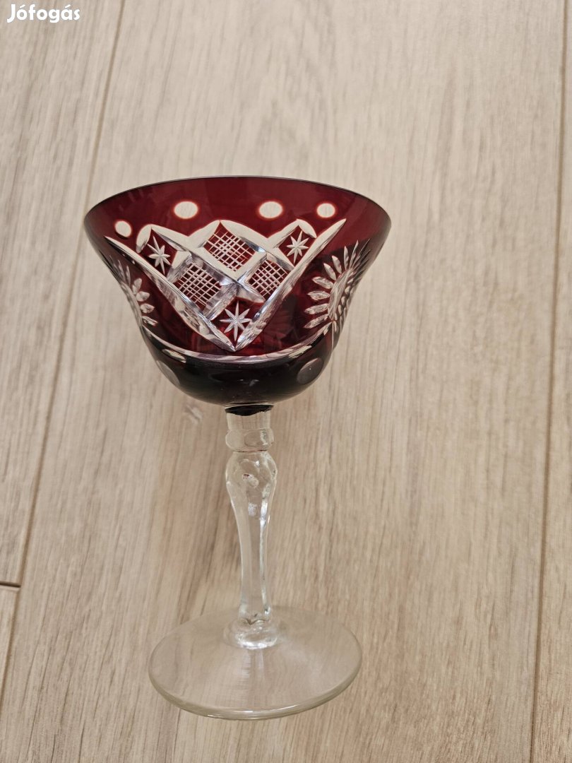 Bordó kristály poharak,10db!