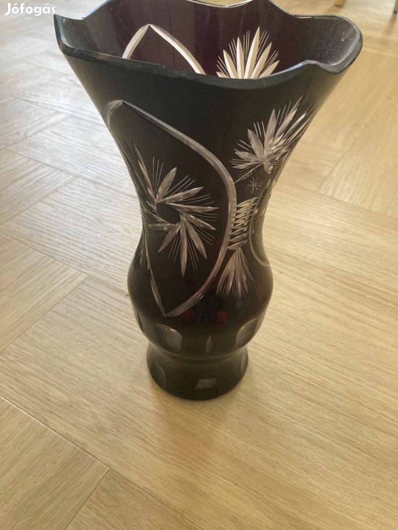 Bordó kristány váza 27cm magas
