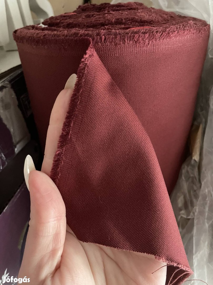 Bordó vastag vászon méteráru