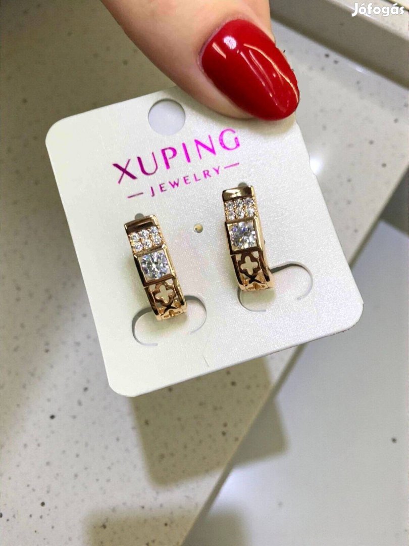 Boróka rose gold színű köves antiallergén xuping fülbevaló