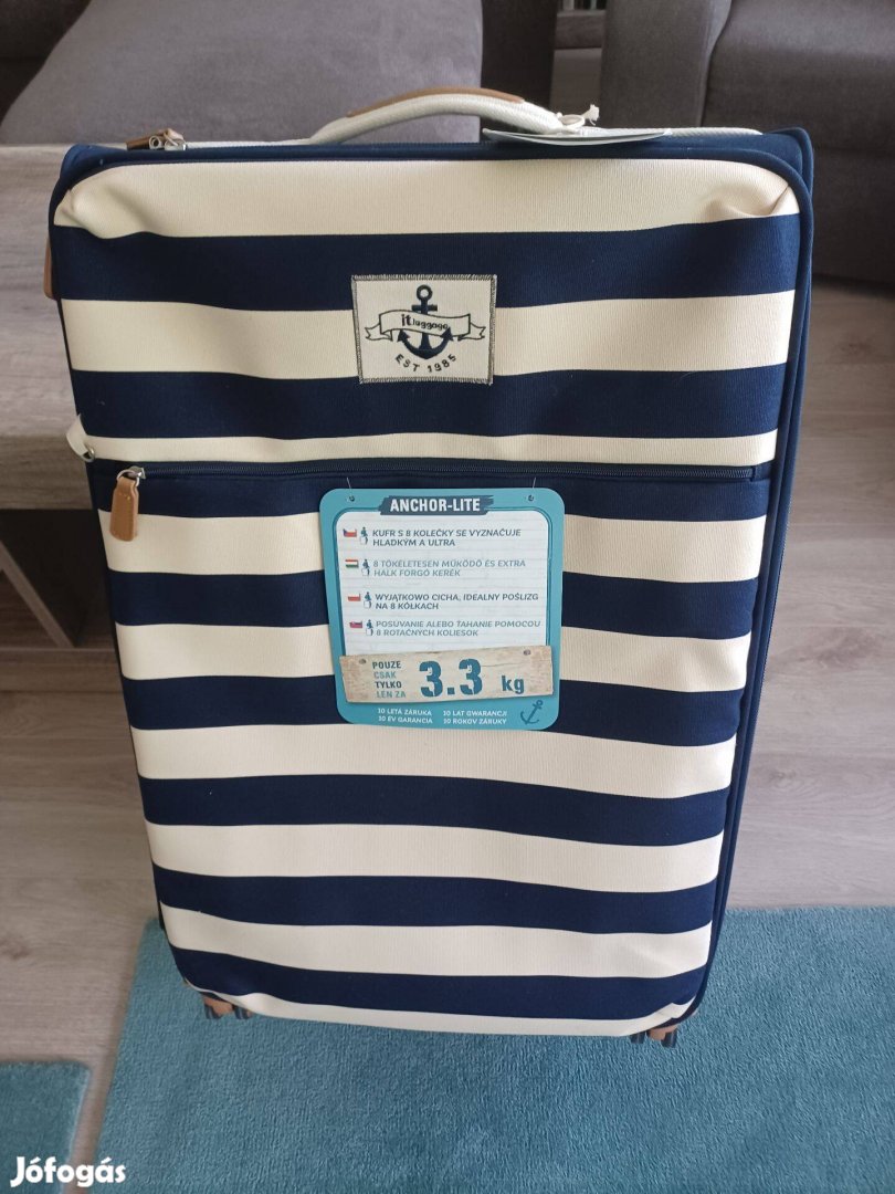 Bőrönd IT Luggage új, tengerész csíkos nagyméretű