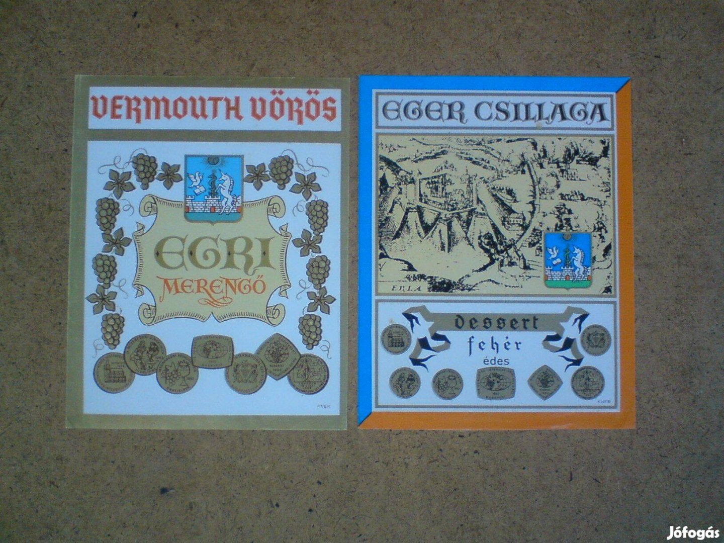 Boros és vermouthos címke