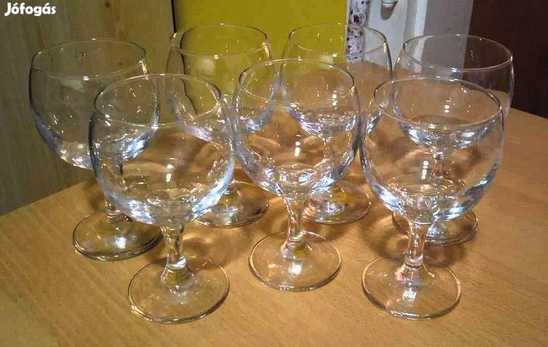Borosvizes klasszikus talpas üvegpohár készlet, 7 db-os
