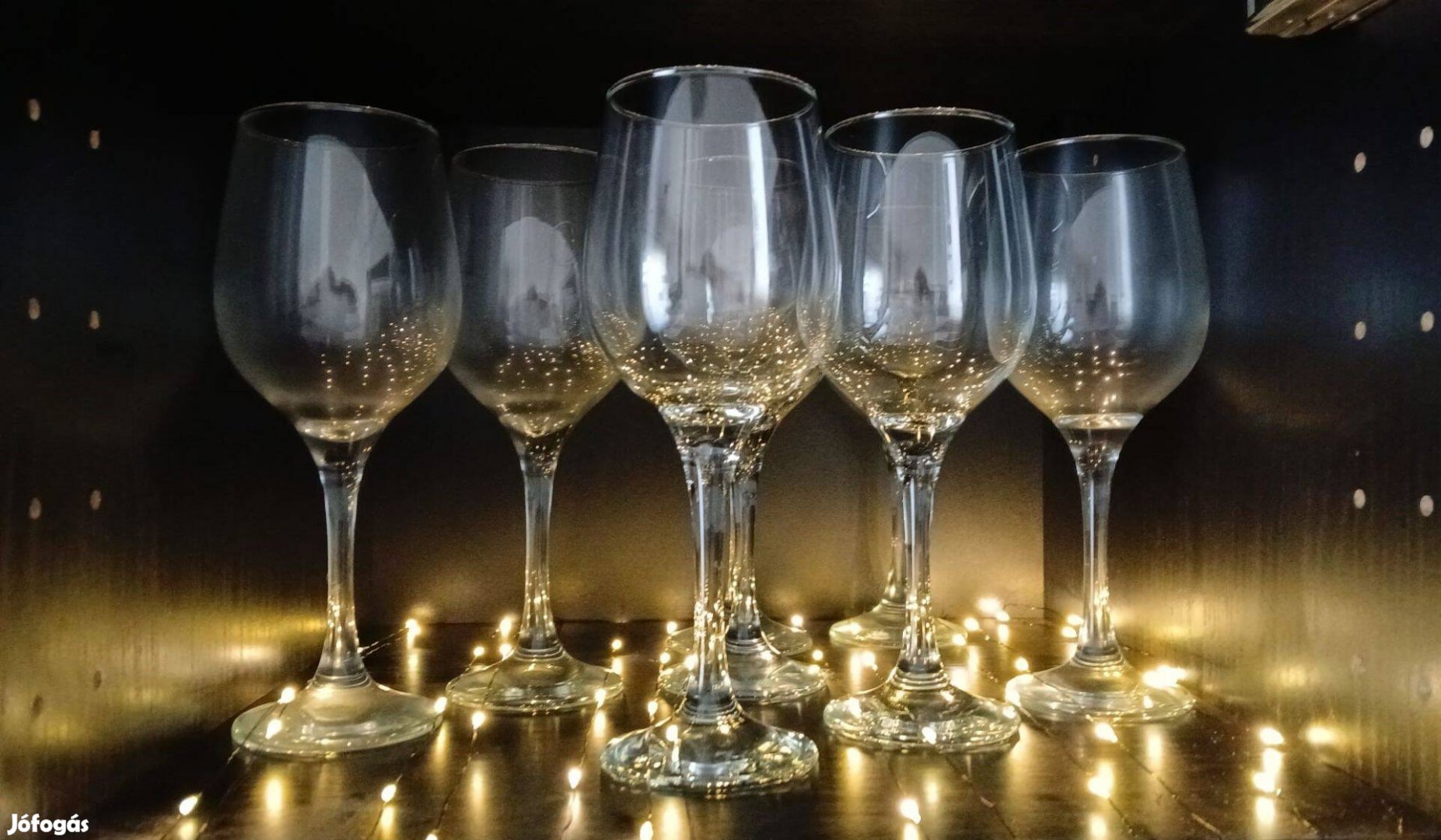 Borospohár átlátszó üveg 8 db szettben
