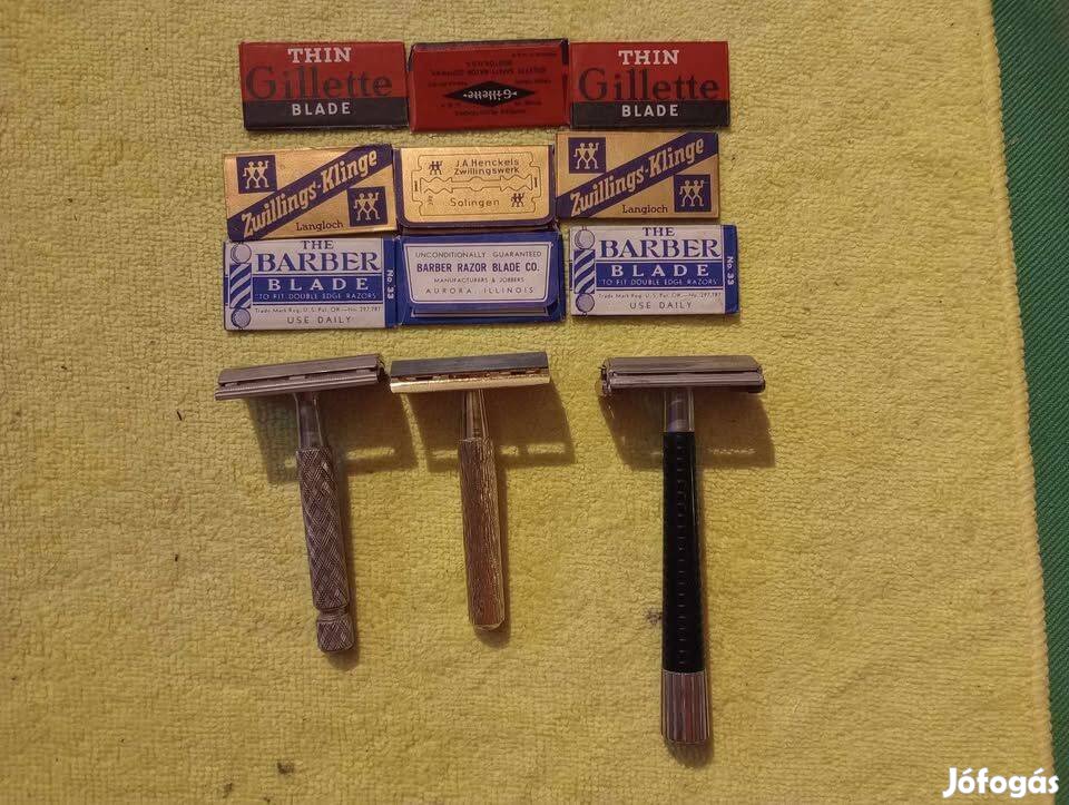 Borotvapenge Borotva Gyűjtemény Retro Gillette Soluna Schick USA