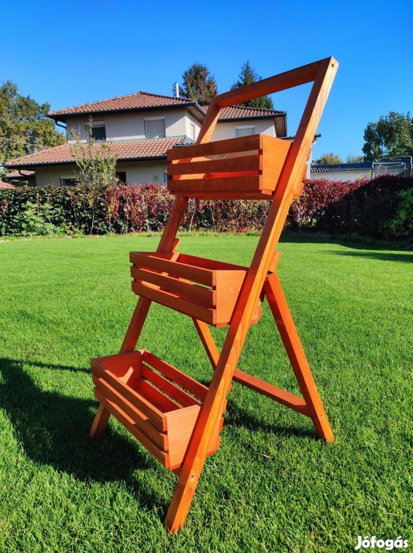 Borovi Fenyőből Készült 3 Szintes Virágállvány