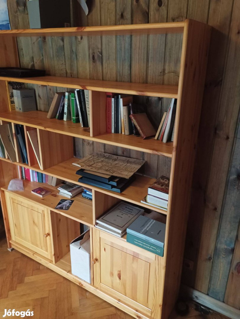 Borovi tömör fenyőfa polcrendszer - nappali szekrény tiszta