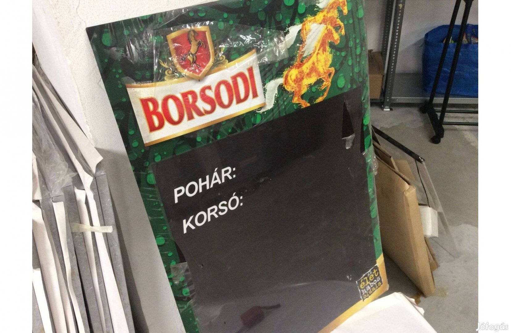 Borsodi sör reklámtábla Új fém 56x82 Borsodis lemez ártábla reklám