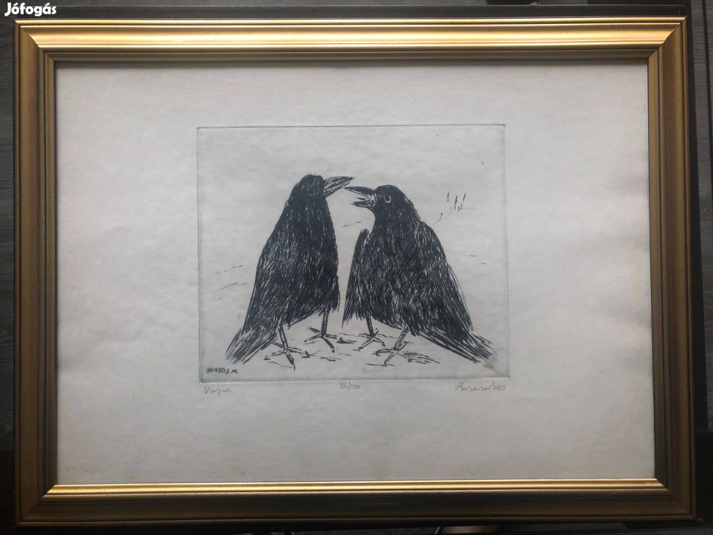 Borsos Miklós(1906-1990) "Varjak" rézkarc