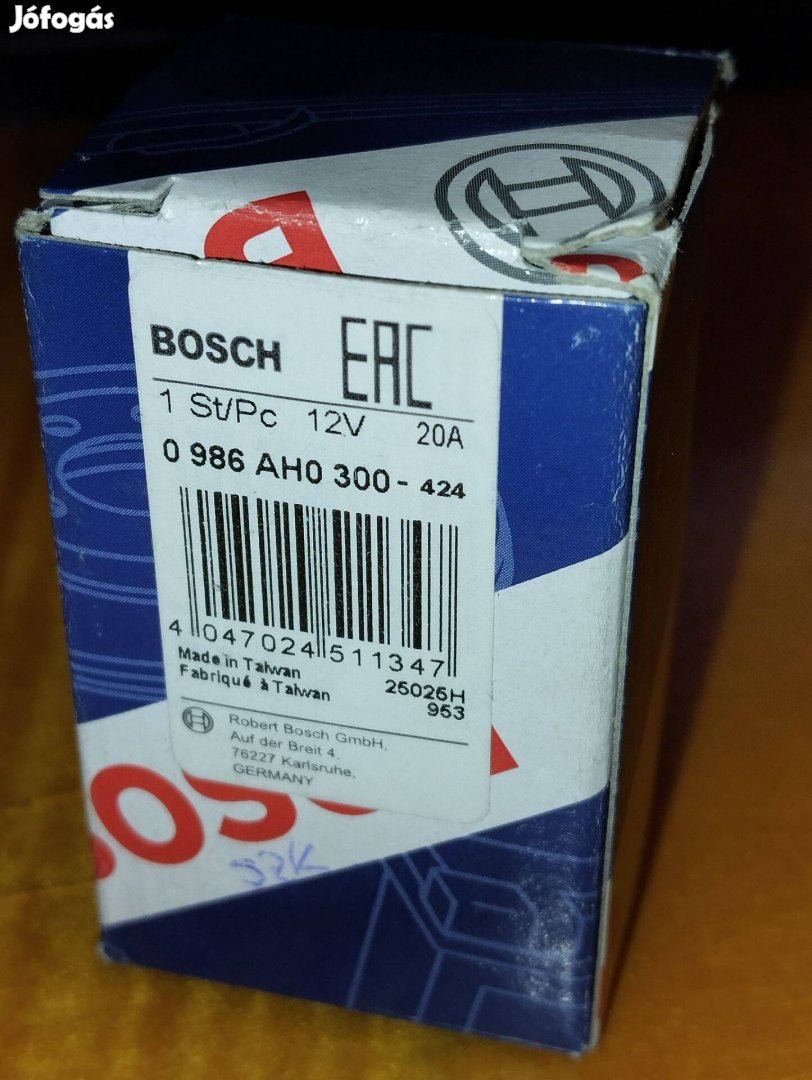Bosch 0986AH0300 mini relé 12V 20A