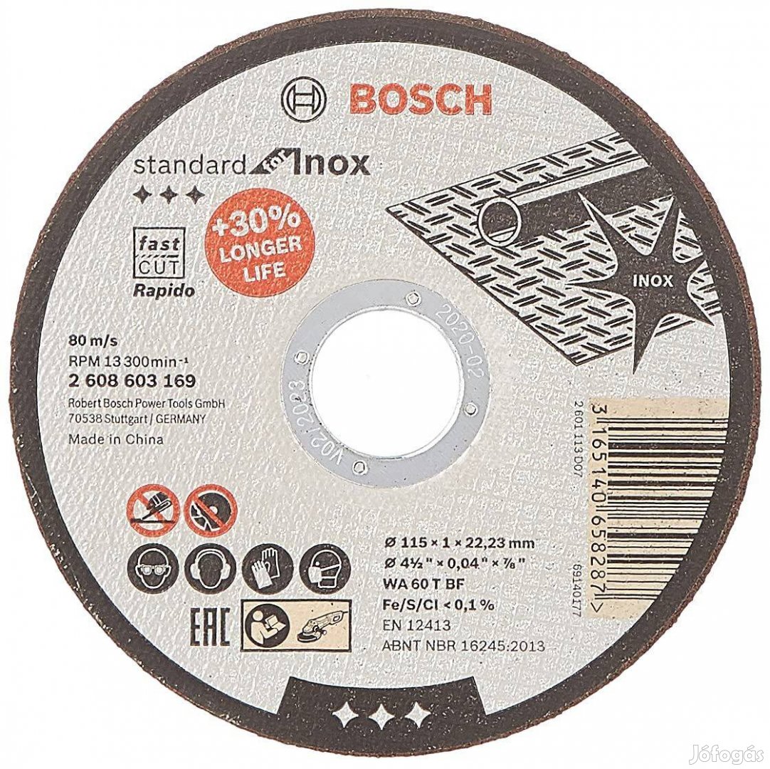 Bosch 115x1x22,23 vágókorong 2608603169 25db/doboz