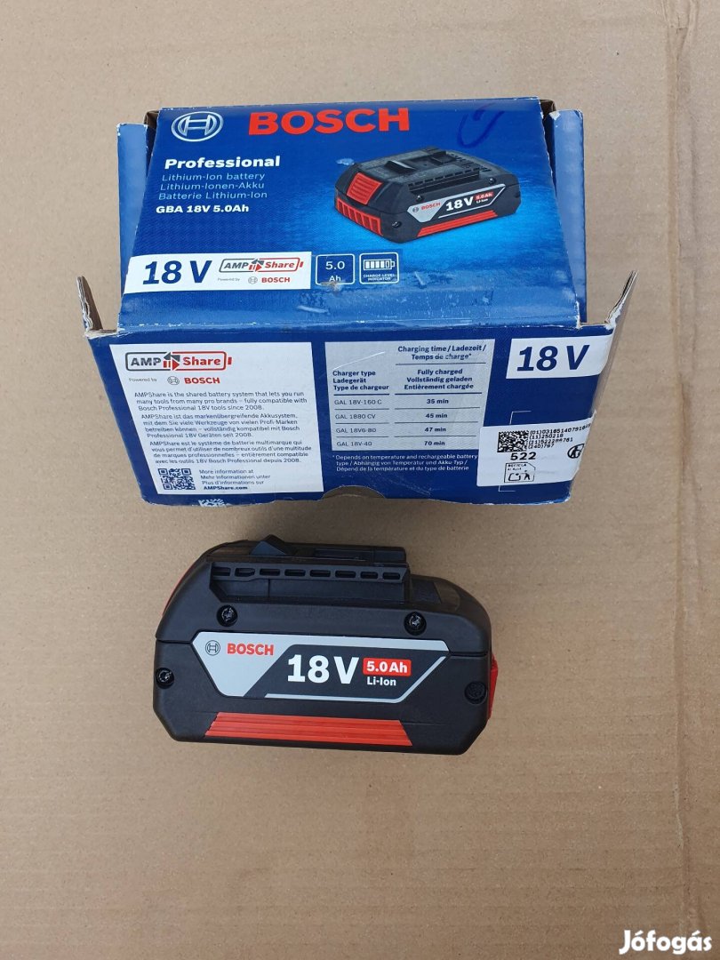 Bosch 18V 5,0 Ah Li-Ion akkumulátor új