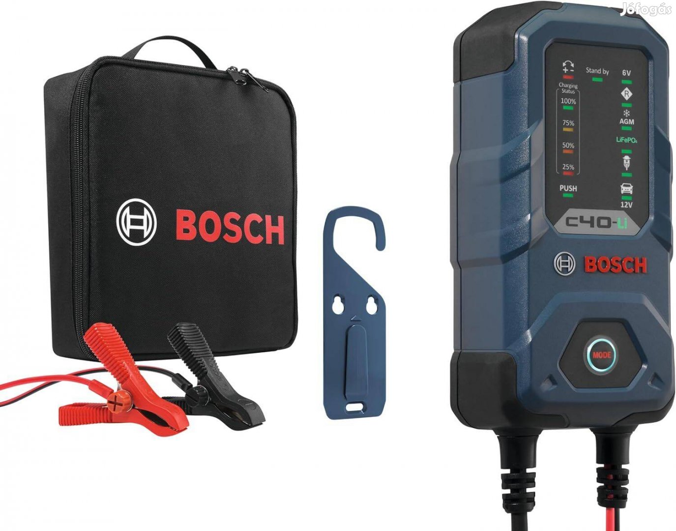 Bosch C40-Li autós akkumulátortöltő, 5 amper, csepegtető funkcióval -