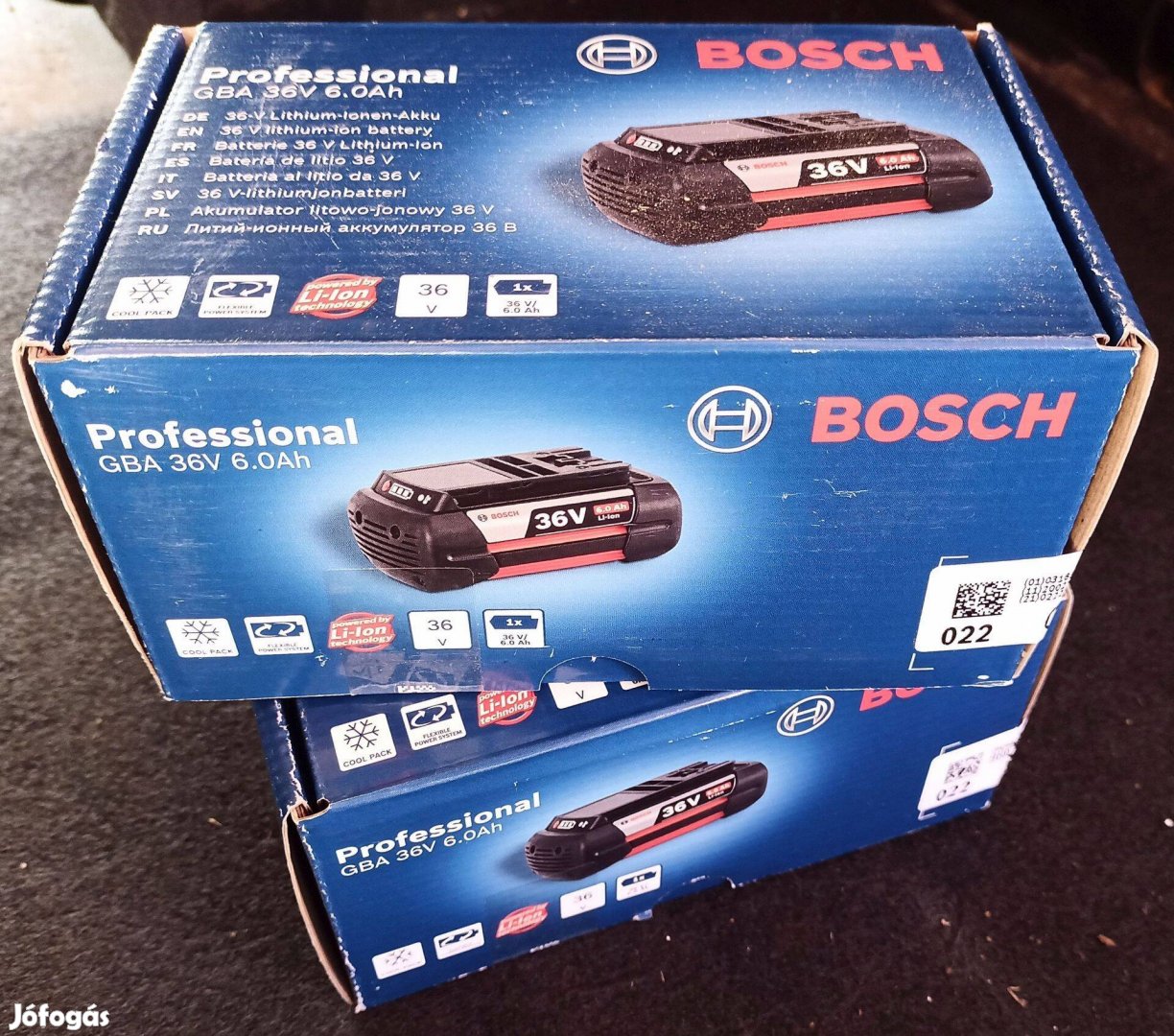 Bosch GBA 36V 6.0Ah akku 2 db új, bontatlan, beszerzési áron
