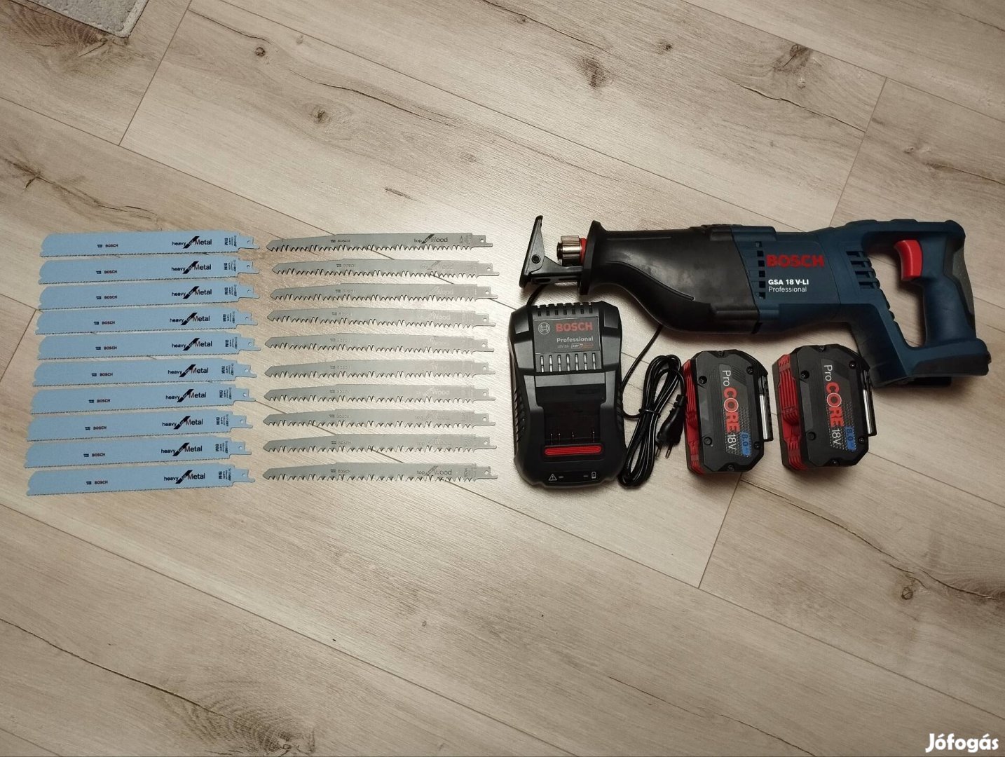 Bosch GSA 18V-Li orrfűrész + akku + töltő + lap