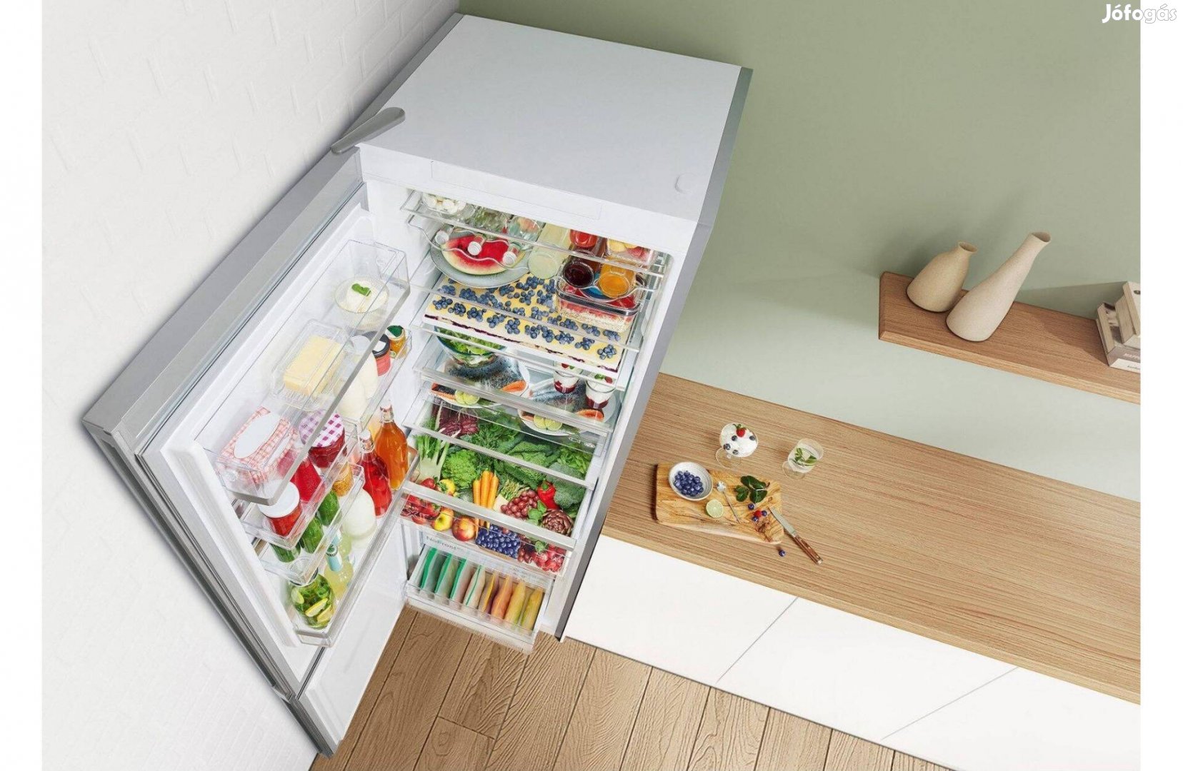 Bosch Kge398IBP kombinált hűtőszekrény, 201*60 cm, 343L, B energ. -25%