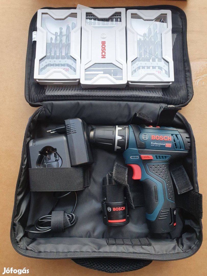 Bosch Professional GSR 12V-15 Akkumulátoros Fúró-Csavarozó Szett Új