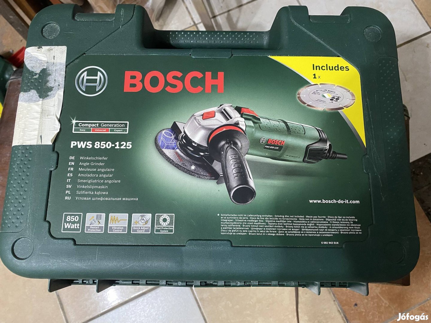 Bosch Pws 850-125 Sarokcsiszoló (flex) 125mm + gyémánttárcsa