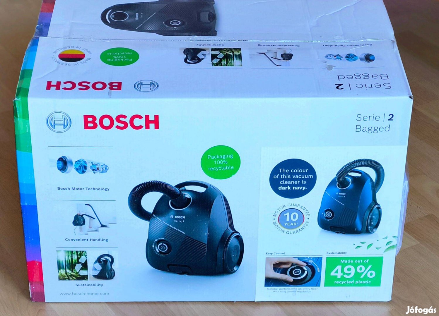 Bosch Serie 2 porzsákos porszívó kék Új garanciális Bgbs2BU1T