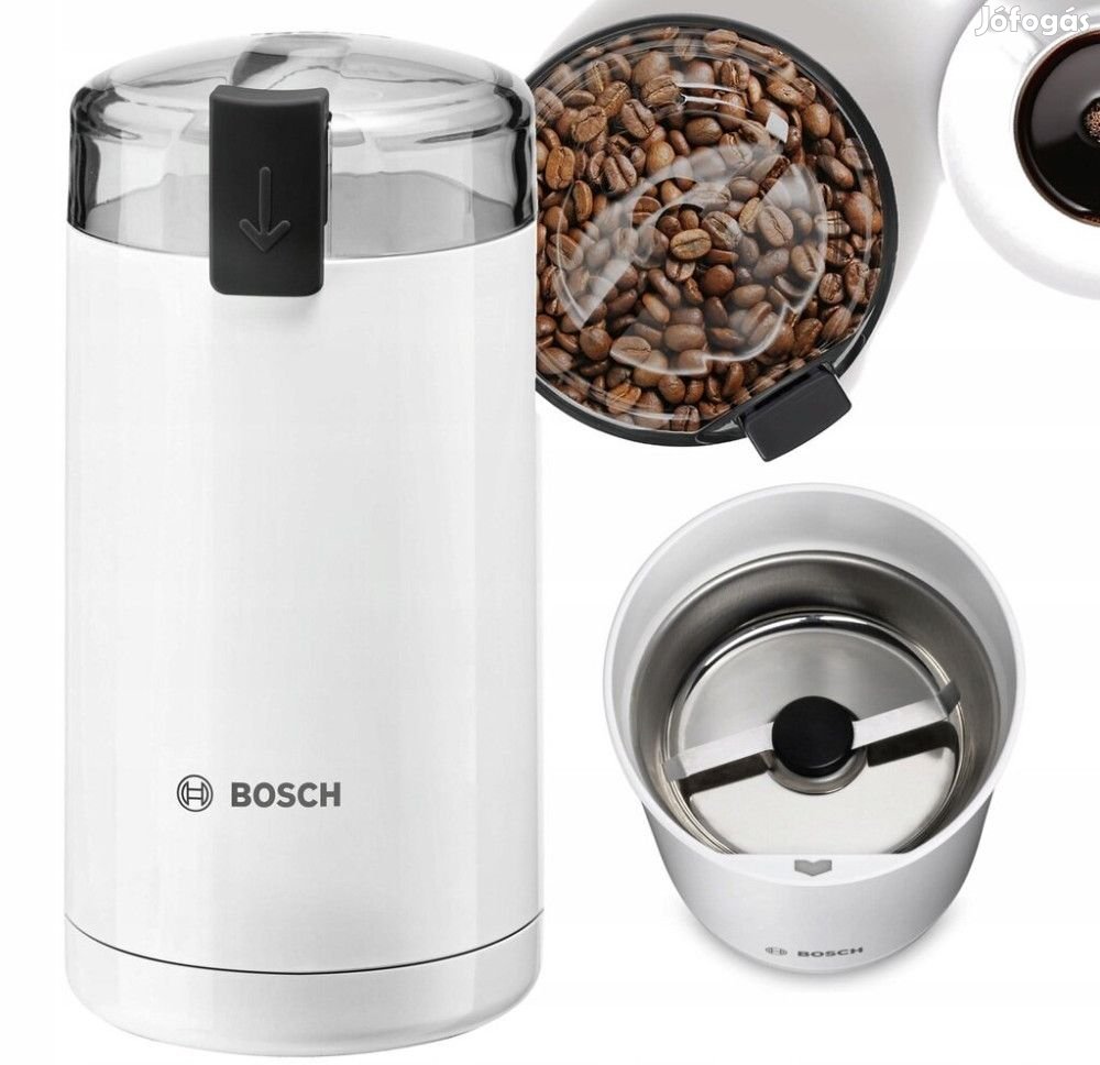 Bosch TSM6A011W fehér elektromos kávédaráló, Coffee Grinder, 180W 75g