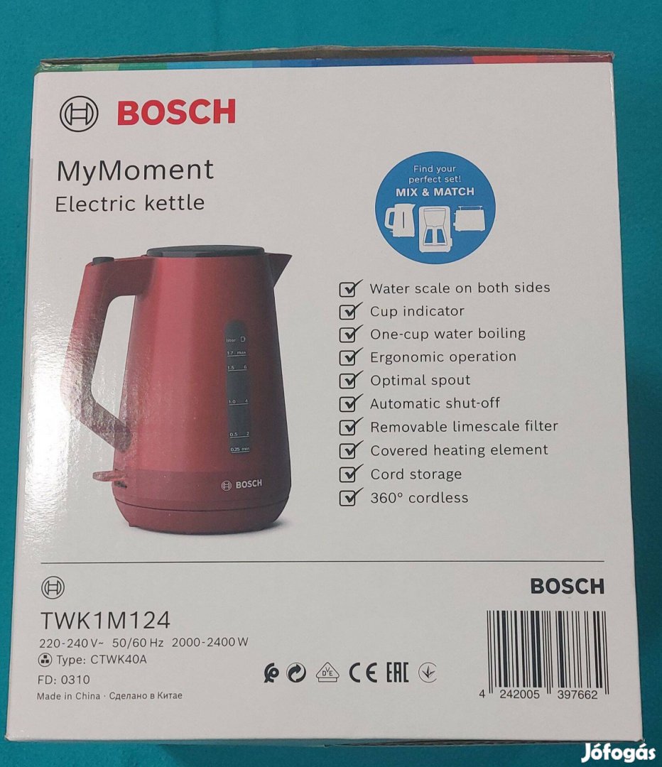 Bosch TWK1M124 vízforraló