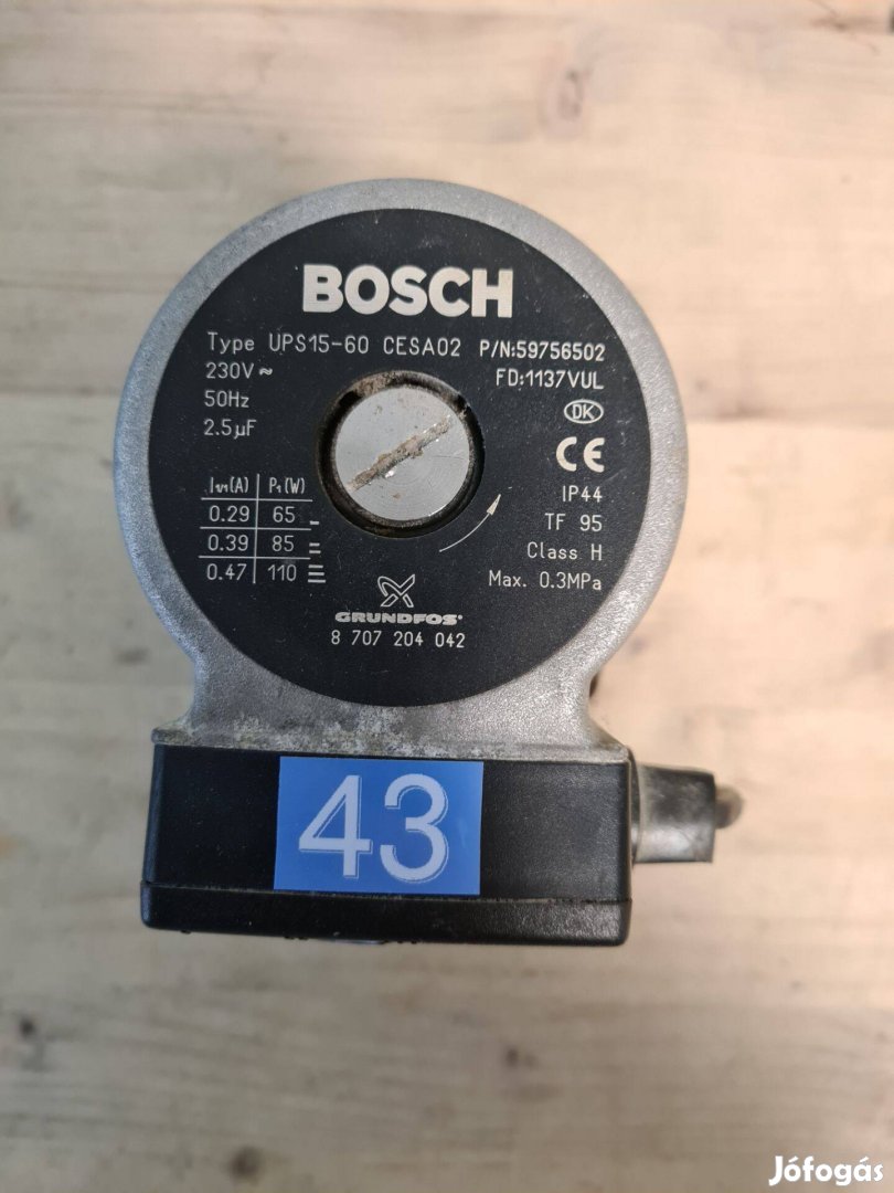 Bosch UPS15-60 Cesa02 1137VUL keringtető szivattyú eladó