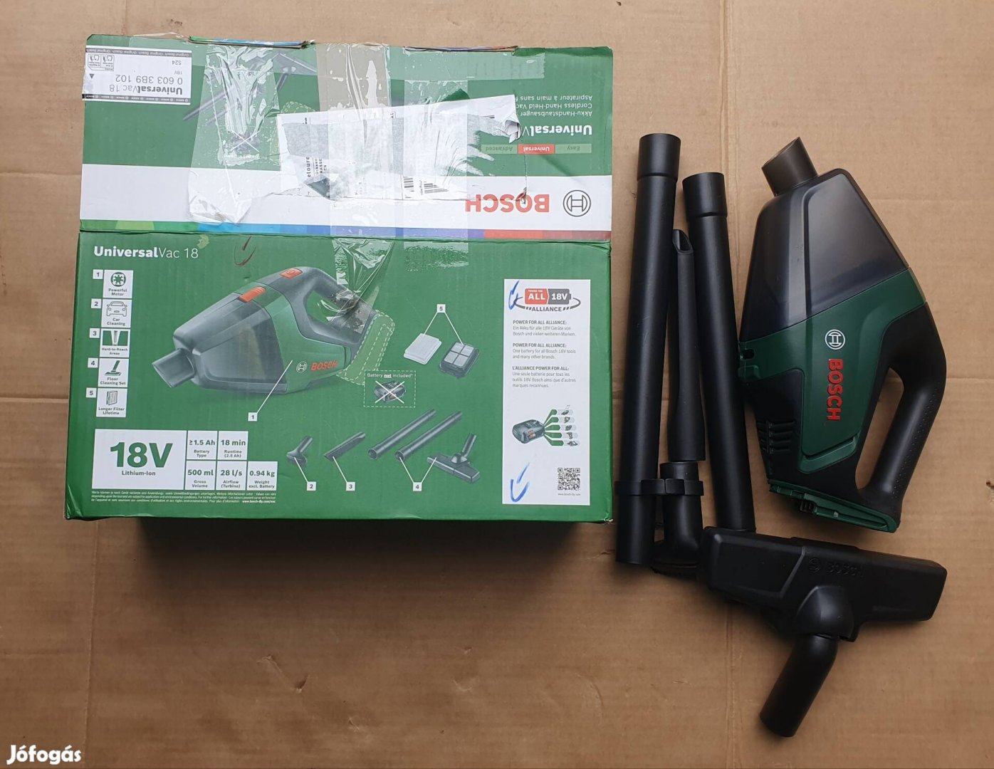 Bosch Universalvac 18 Akkus kézi porszívóállapota új