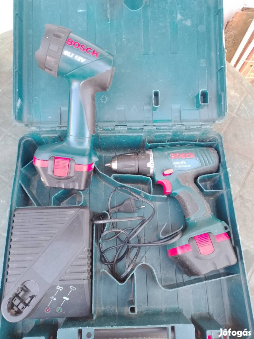 Bosch akkumulátoros 12V LED lámpa Fúró Töltő