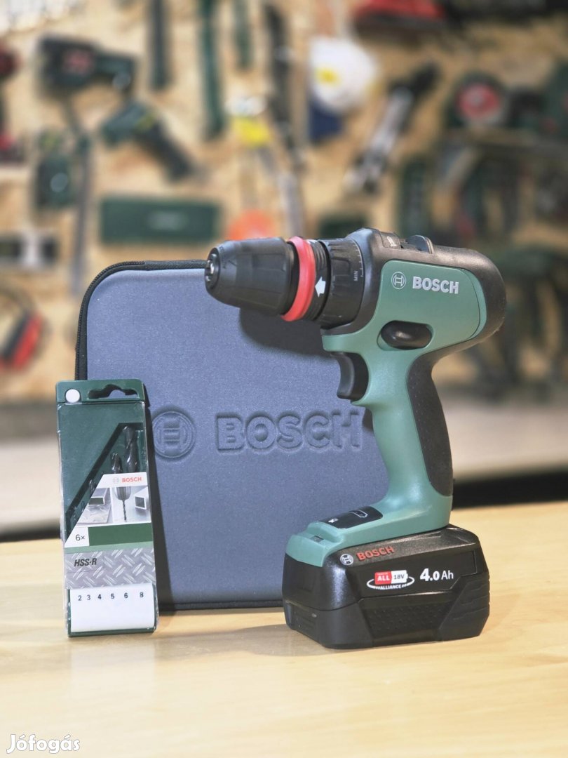 Bosch akkus fúró-csavarozó +4ah akksi+fém fúrószár készlet