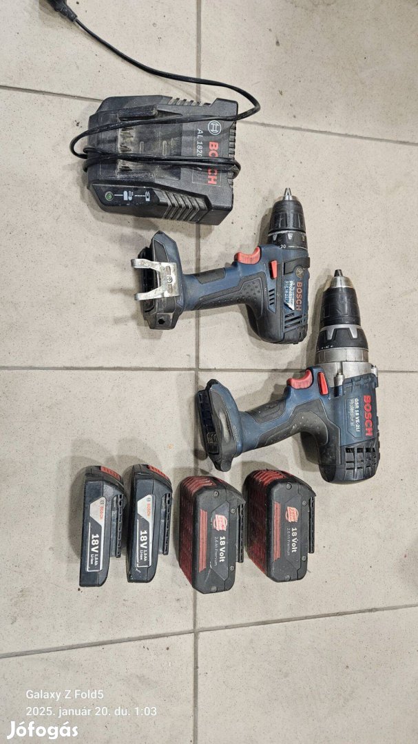 Bosch akkus gépek ,4db akku,1db töltő