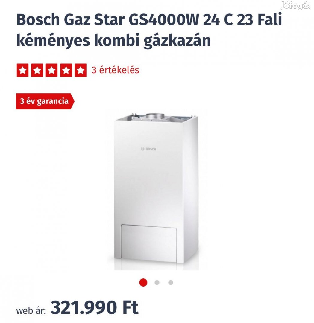 Bosch fali kéményes kombi gázkazán