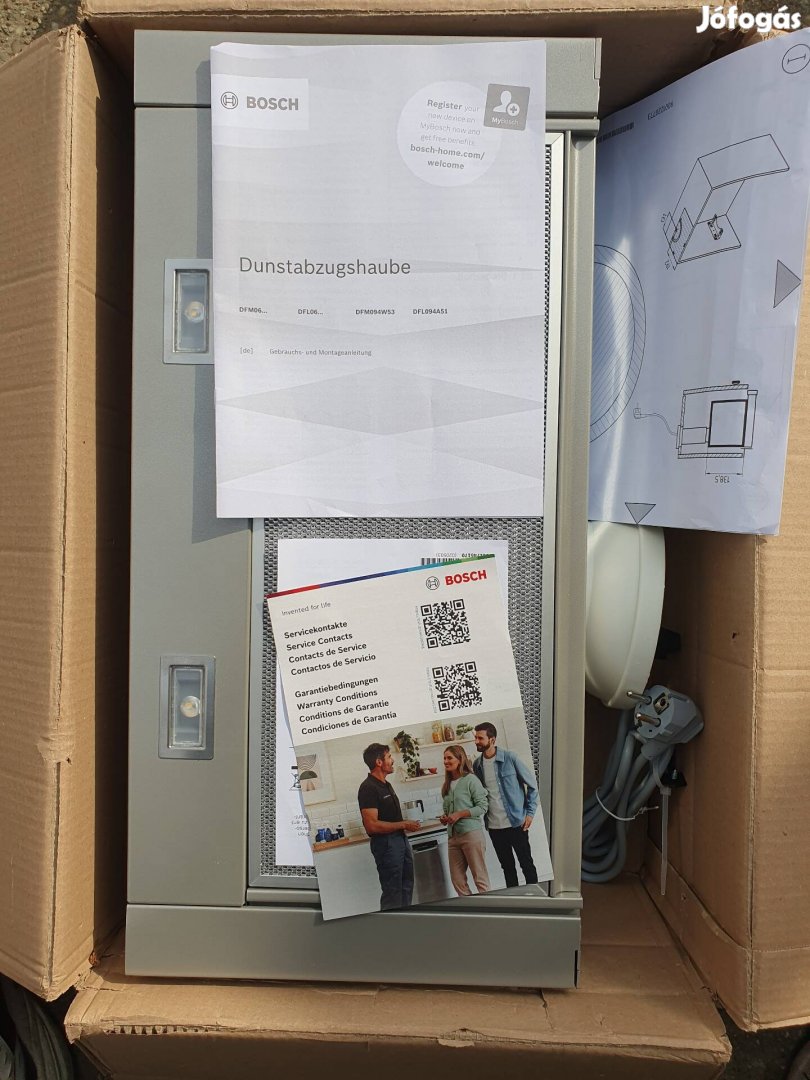 Bosch lapos páraelszívó DFL064A52 modell, 60 cm, ezüst metál
