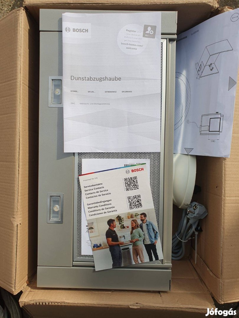 Bosch lapos páraelszívó DFL064A52 modell, 60 cm, ezüst metál