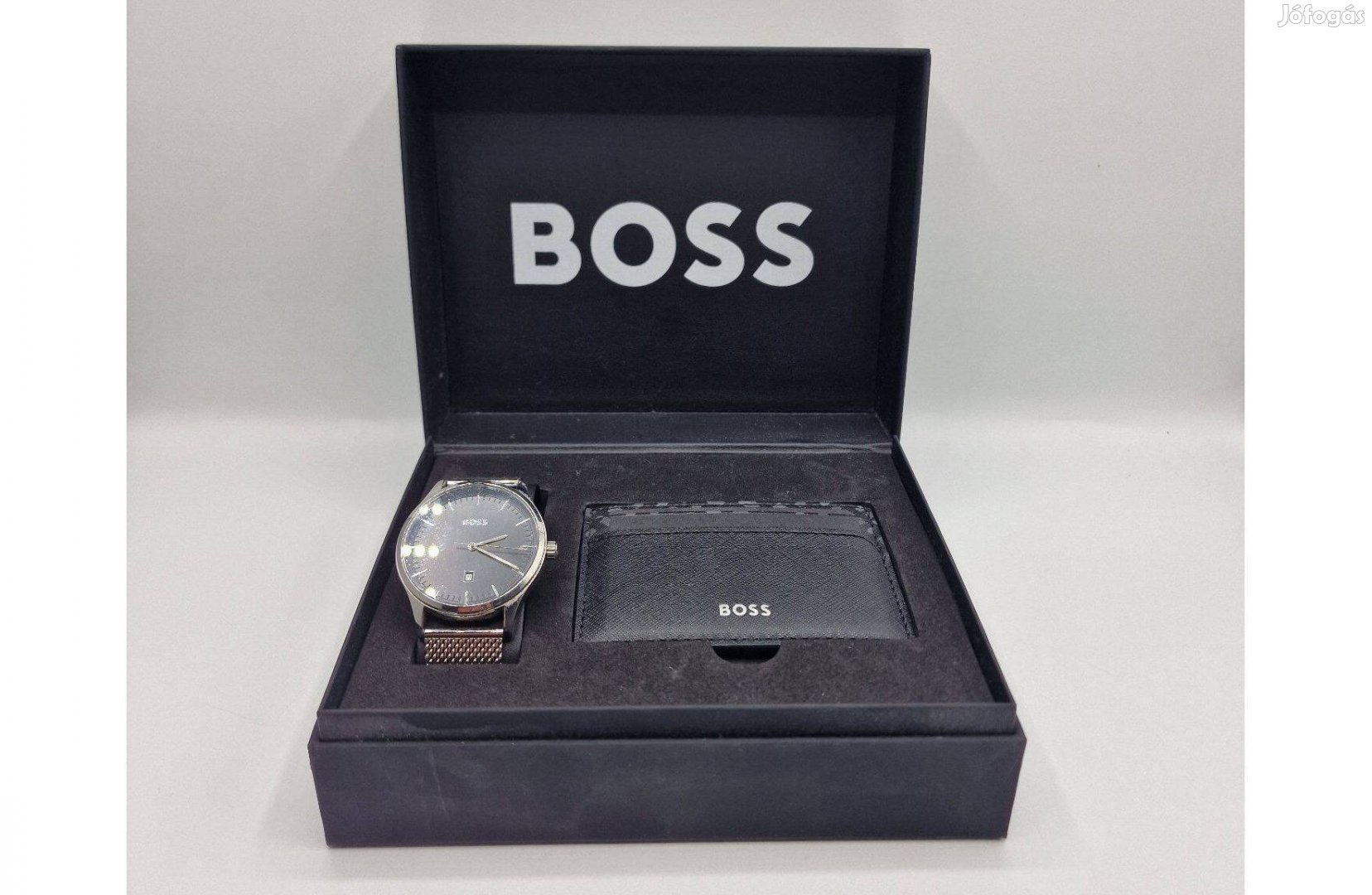 Boss Reason 1570159 férfi karóra kártyatartóval, 42 mm, 5ATM, nemesacé