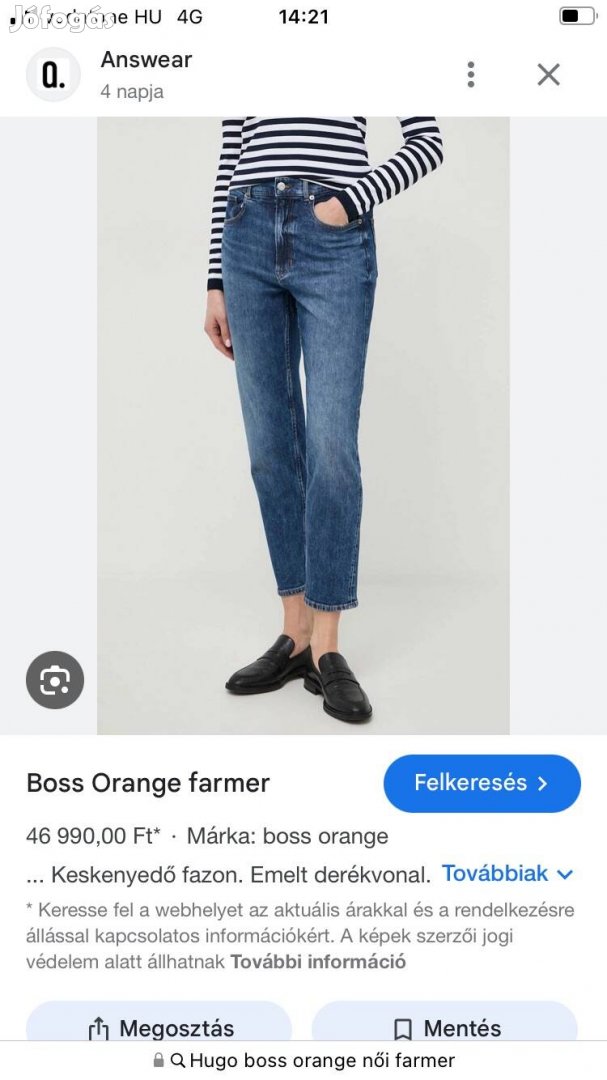 Boss női farmer nadrág eladó