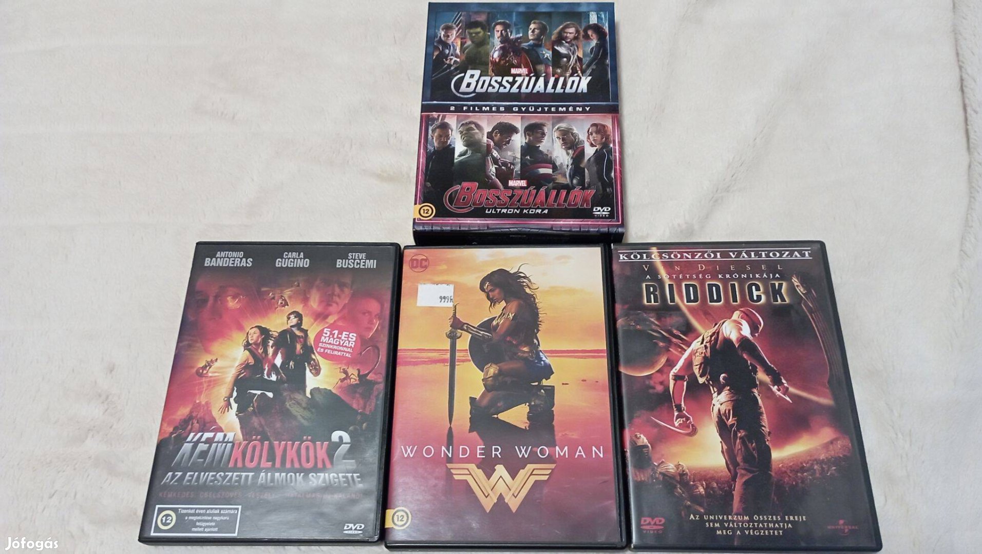 Bosszúállók 1-2,Kémkölykök2,Wonderwoman,Riddick,DVD csomag 7