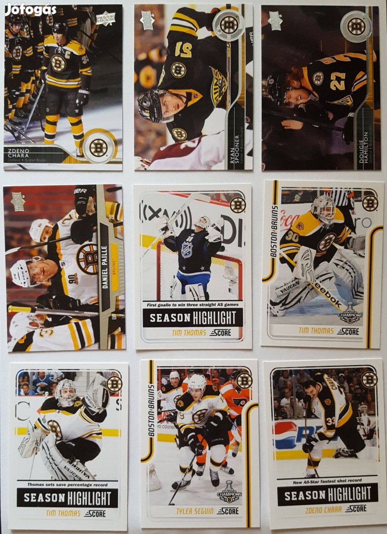 Boston Bruins NHL kártya Bourque, Paille, Sweeney, Thomas, stb