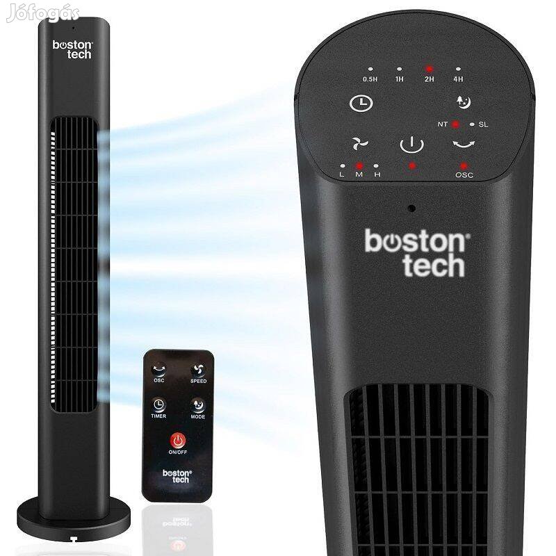 Boston Tech Boreas toronyventilátor, távirányítóval, 50W, 81cm, 230V