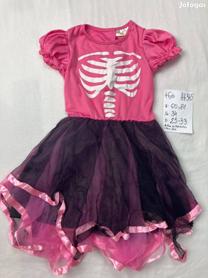 Boszorkány jelmez, halloween jelmez 4-6 év M345