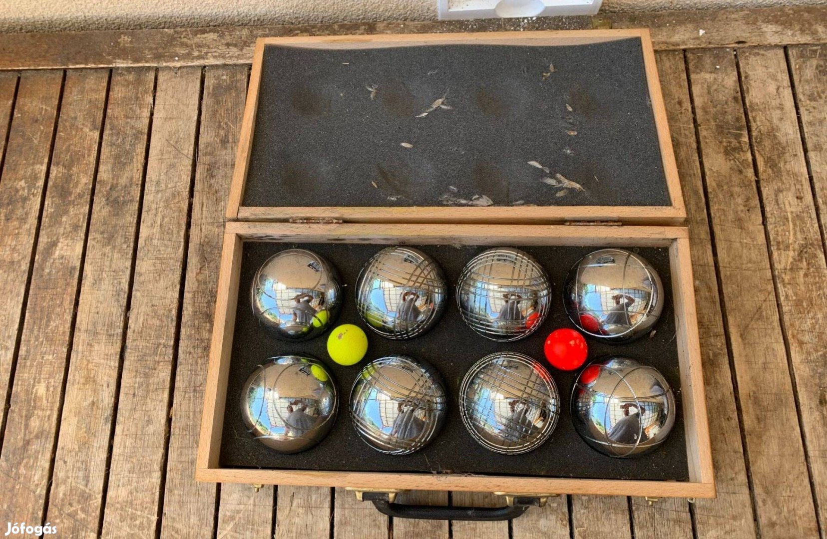 Boule készlet fa tokban Tourtecs 8 Boule Pétanque labdák